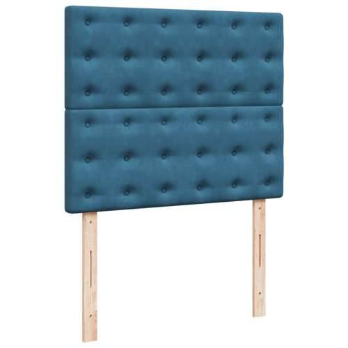 Krevet s oprugama i madracem plavi 120 x 200 cm baršun - Plava 120 x 200 cm gumbi Cijena