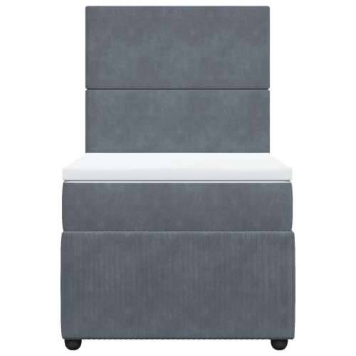 Box spring krevet s madracem tamnosivi 80 x 200 cm baršunasti - Tamno siva 80 x 200 cm Gladak dizajn Cijena