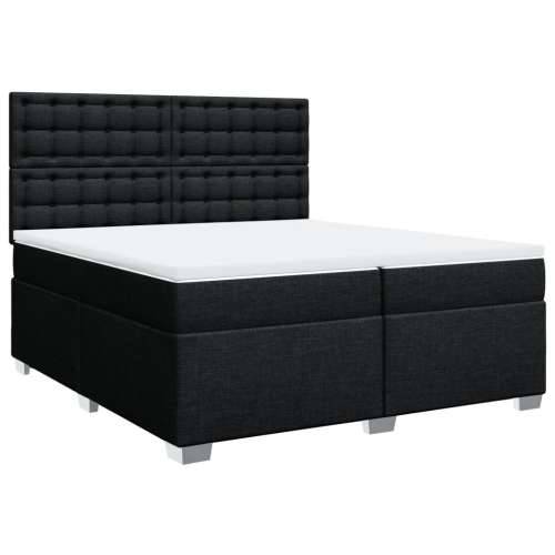 Krevet s oprugama i madracem crni 200x200 cm od tkanine - Crna 200 x 200 cm gumbi Cijena