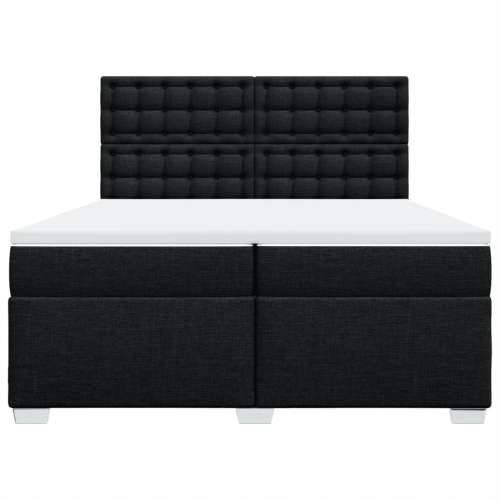 Krevet s oprugama i madracem crni 200x200 cm od tkanine - Crna 200 x 200 cm gumbi Cijena