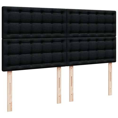 Krevet s oprugama i madracem crni 200x200 cm od tkanine - Crna 200 x 200 cm gumbi Cijena