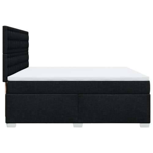 Krevet s oprugama i madracem crni 200x200 cm od tkanine - Crna 200 x 200 cm gumbi Cijena