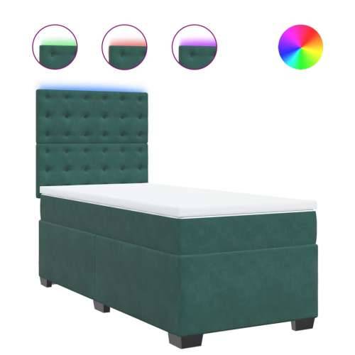 Box spring krevet s madracem tamnozeleni 90x190 cm baršunasti - Tamnozelena 90 x 190 cm gumbi Cijena