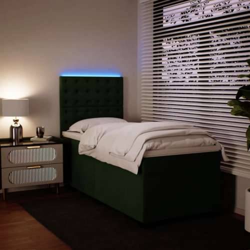 Box spring krevet s madracem tamnozeleni 90x190 cm baršunasti - Tamnozelena 90 x 190 cm gumbi Cijena