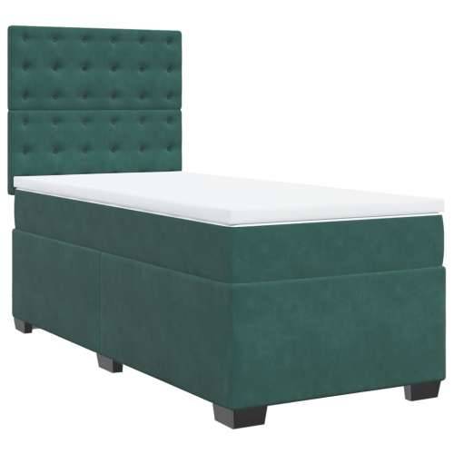 Box spring krevet s madracem tamnozeleni 90x190 cm baršunasti - Tamnozelena 90 x 190 cm gumbi Cijena