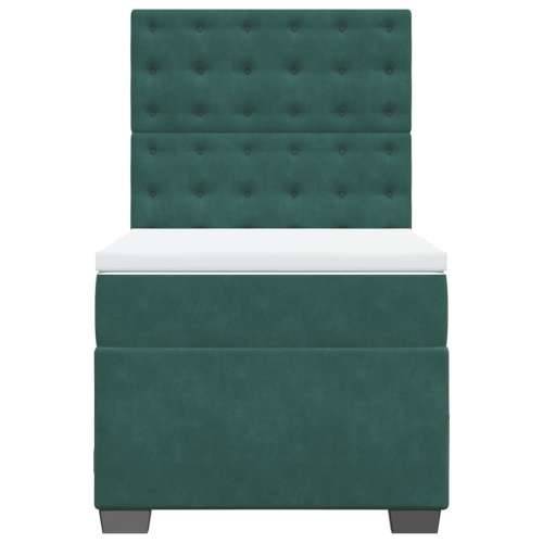 Box spring krevet s madracem tamnozeleni 90x190 cm baršunasti - Tamnozelena 90 x 190 cm gumbi Cijena