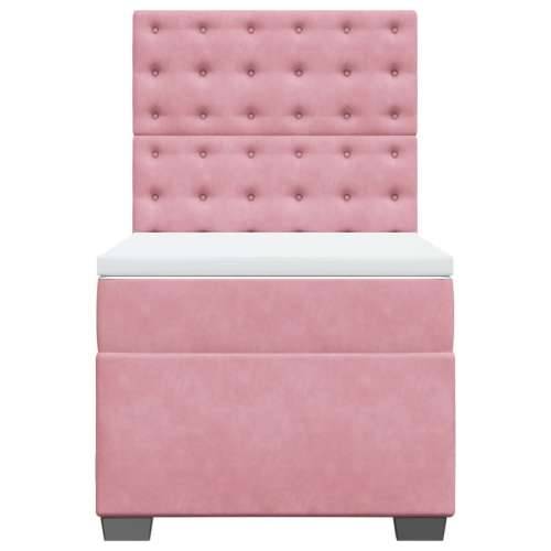 Box spring krevet s madracem ružičasti 90x190 cm baršunasti - Ružičasta 90 x 190 cm gumbi Cijena