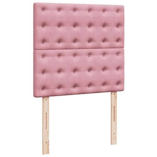 Box spring krevet s madracem ružičasti 90x190 cm baršunasti - Ružičasta 90 x 190 cm gumbi Cijena