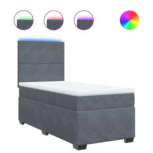 Box spring krevet s madracem tamnosivi 100x200 cm baršunasti - Tamno siva 100 x 200 cm Gladak dizajn Cijena
