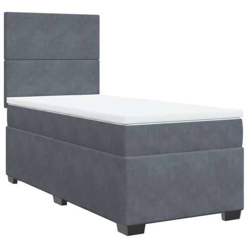 Box spring krevet s madracem tamnosivi 100x200 cm baršunasti - Tamno siva 100 x 200 cm Gladak dizajn Cijena