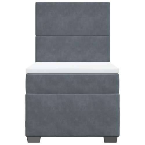 Box spring krevet s madracem tamnosivi 100x200 cm baršunasti - Tamno siva 100 x 200 cm Gladak dizajn Cijena
