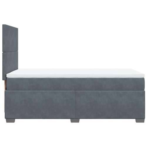 Box spring krevet s madracem tamnosivi 100x200 cm baršunasti - Tamno siva 100 x 200 cm Gladak dizajn Cijena