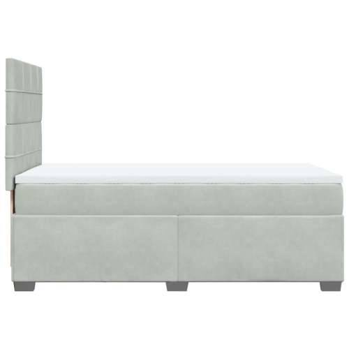 Box spring krevet s madracem svjetlosivi 100x200 cm baršunasti - Svjetlosiva 100 x 200 cm Blok s kvadratima Cijena