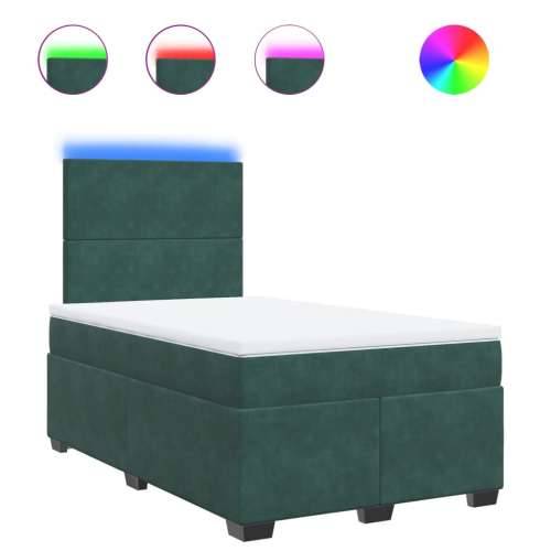 Krevet box spring s madracem tamnozeleni 120x190 cm baršunasti - Tamnozelena 120 x 190 cm Gladak dizajn Cijena