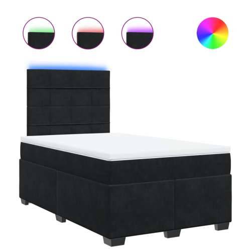 Krevet box spring s madracem crni 120 x 190 cm baršunasti - Crna 120 x 190 cm Blok s kvadratima Cijena