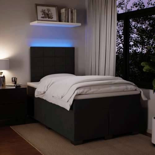 Krevet box spring s madracem crni 120 x 190 cm baršunasti - Crna 120 x 190 cm Blok s kvadratima Cijena