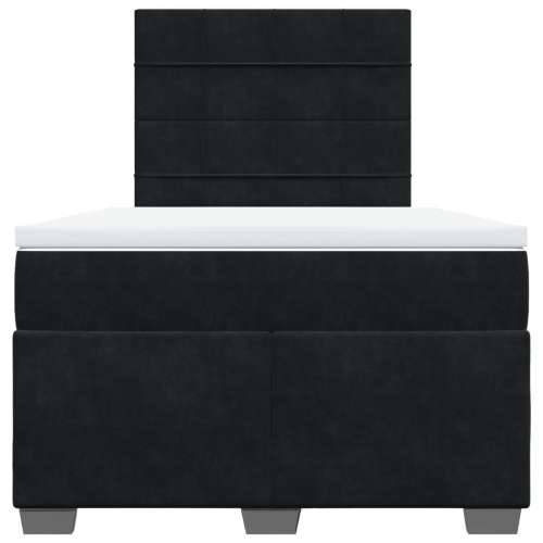 Krevet box spring s madracem crni 120 x 190 cm baršunasti - Crna 120 x 190 cm Blok s kvadratima Cijena