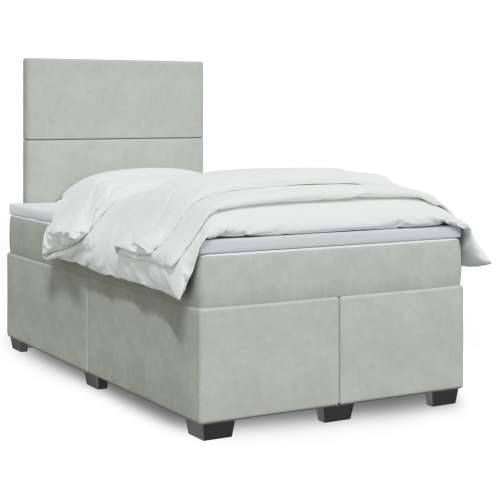 Box spring krevet s madracem svjetlosivi 120x200 cm baršunasti - Svjetlosiva 120 x 200 cm Gladak dizajn Cijena