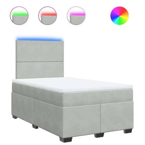 Box spring krevet s madracem svjetlosivi 120x200 cm baršunasti - Svjetlosiva 120 x 200 cm Gladak dizajn Cijena