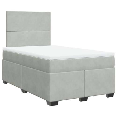 Box spring krevet s madracem svjetlosivi 120x200 cm baršunasti - Svjetlosiva 120 x 200 cm Gladak dizajn Cijena