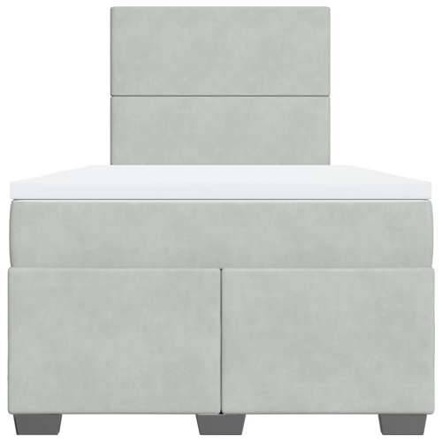 Box spring krevet s madracem svjetlosivi 120x200 cm baršunasti - Svjetlosiva 120 x 200 cm Gladak dizajn Cijena