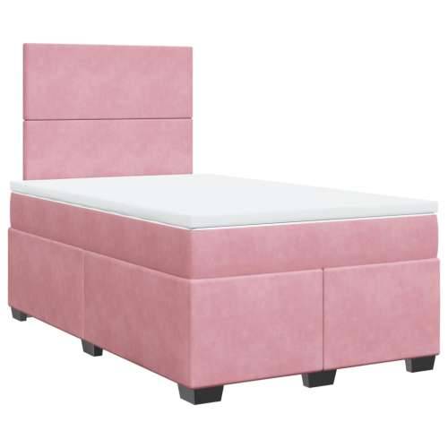 Box spring krevet s madracem ružičasti 120 x 200 cm baršunasti - Ružičasta 120 x 200 cm Gladak dizajn Cijena