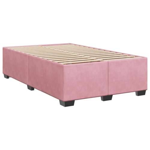 Box spring krevet s madracem ružičasti 120 x 200 cm baršunasti - Ružičasta 120 x 200 cm Gladak dizajn Cijena