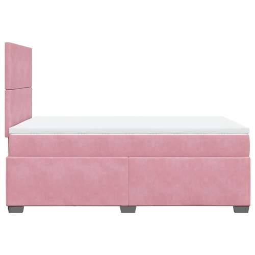 Box spring krevet s madracem ružičasti 120 x 200 cm baršunasti - Ružičasta 120 x 200 cm Gladak dizajn Cijena