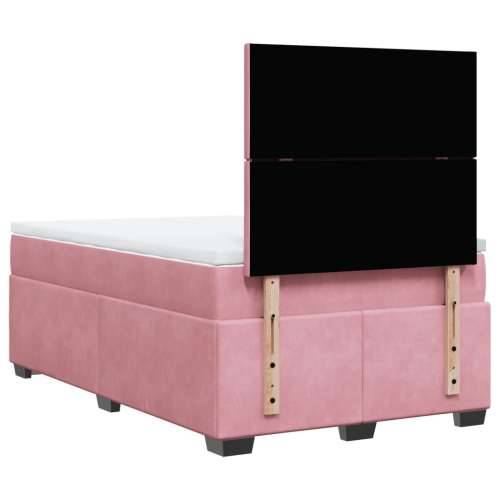 Box spring krevet s madracem ružičasti 120 x 200 cm baršunasti - Ružičasta 120 x 200 cm Gladak dizajn Cijena