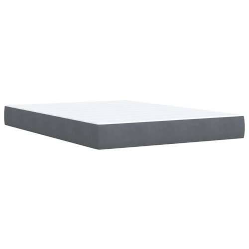 Krevet s oprugama i madracem tamnosivi 140x190 cm baršunasti - Tamno siva 140 x 190 cm Blok s kvadratima Cijena