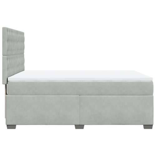 Krevet s oprugama i madracem svjetlosivi 140x190 cm baršunasti - Svjetlosiva 140 x 190 cm gumbi Cijena