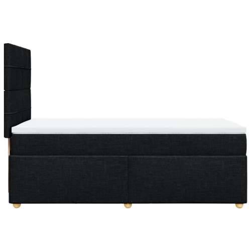 Krevet s oprugama i madracem crni 90x200 cm od tkanine - Crna 90 x 200 cm Blok s kvadratima Cijena