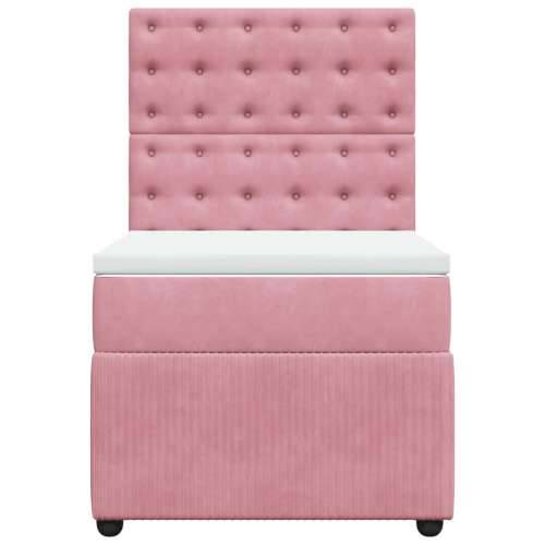 Box spring krevet s madracem ružičasti 80 x 200 cm baršunasti - Ružičasta 80 x 200 cm gumbi Cijena