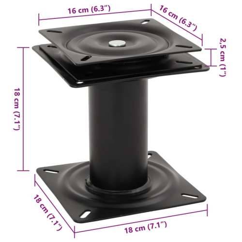 Postolje sjedala za brod s okretnim dijelom od 360° čelično - 18 x 18 x 18 cm 1 Cijena