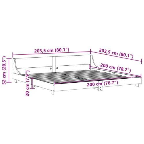 Okvir kreveta bez madraca voštano smeđi 200x200 cm od borovine - Voštano smeđa 200 x 200 cm Cijena