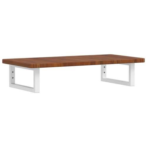 Zidna polica za Lavabo - Umivaonik od čelika i masivne hrastovine - tamno smeđe i bijele boje 80 x 40 x 2.5 cm 1 Pravokutno Cijena