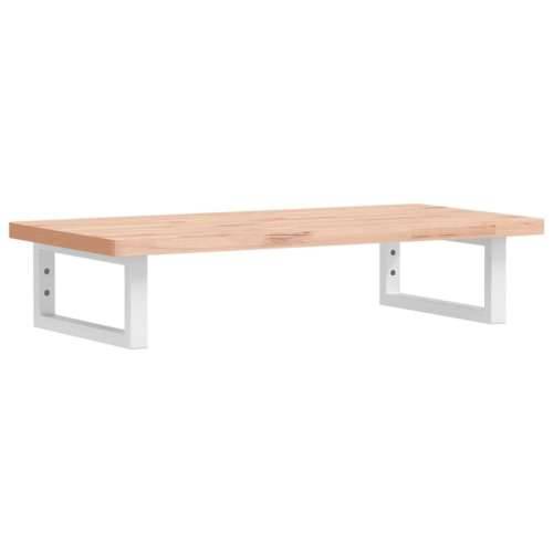 Zidna polica za Lavabo - Umivaonik od čelika i masivne bukovine - Smeđa i bijela 80 x 40 x 2.5 cm 1 Pravokutno Cijena