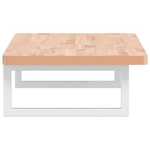 Zidna polica za Lavabo - Umivaonik od čelika i masivne bukovine - Smeđa i bijela 80 x 40 x 2.5 cm 1 Pravokutno Cijena