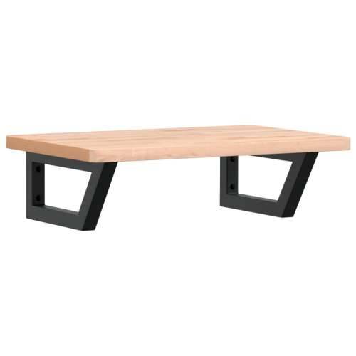 Zidna polica za Lavabo - Umivaonik od čelika i masivne bukovine - Smeđa i crna 60 x 40 x 2.5 cm 1 Trapez Cijena