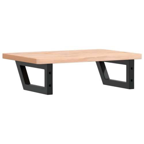 Zidna polica za Lavabo - Umivaonik od čelika i masivne bukovine - Smeđa i crna 60 x 40 x 2.5 cm 1 Trapez Cijena