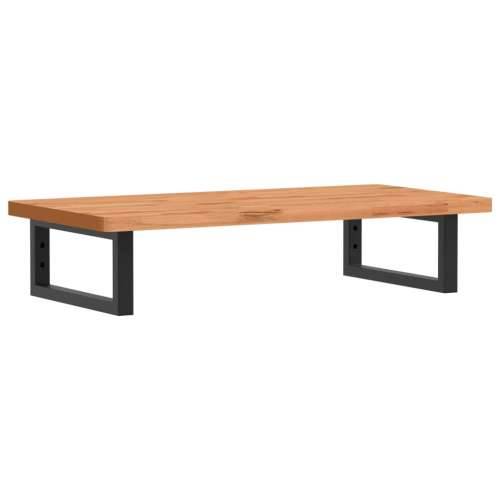 Zidna polica za Lavabo - Umivaonik od čelika i masivne bukovine - tamno smeđa i crna 80 x 40 x 2.5 cm 1 Pravokutno Cijena