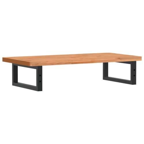 Zidna polica za Lavabo - Umivaonik od čelika i masivne bukovine - tamno smeđa i crna 80 x 40 x 2.5 cm 1 Pravokutno Cijena