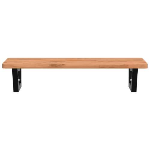 Zidna polica za Lavabo - Umivaonik od čelika i masivne bukovine - tamno smeđa i crna 80 x 40 x 2.5 cm 1 Trapez Cijena