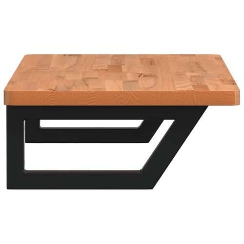 Zidna polica za Lavabo - Umivaonik od čelika i masivne bukovine - tamno smeđa i crna 80 x 40 x 2.5 cm 1 Trapez Cijena