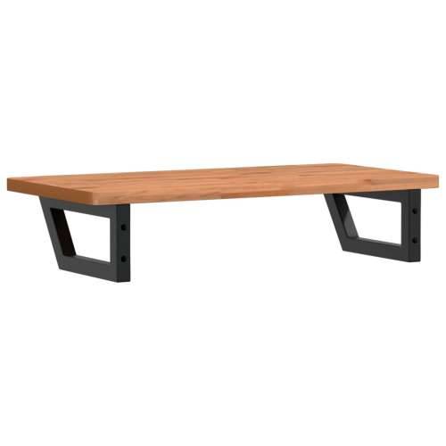 Zidna polica za Lavabo - Umivaonik od čelika i masivne bukovine - tamno smeđa i crna 80 x 40 x 2.5 cm 1 Trapez Cijena
