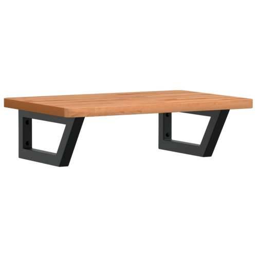 Zidna polica za Lavabo - Umivaonik od čelika i masivne bukovine - tamno smeđa i crna 60 x 40 x 2.5 cm 1 Trapez Cijena