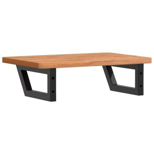 Zidna polica za Lavabo - Umivaonik od čelika i masivne bukovine - tamno smeđa i crna 60 x 40 x 2.5 cm 1 Trapez Cijena