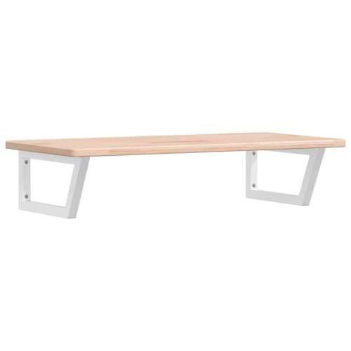 Zidna polica za Lavabo - Umivaonik od čelika i masivne hrastovine - Smeđa i bijela 100 x 50 x 2.5 cm 1 Trapez Cijena