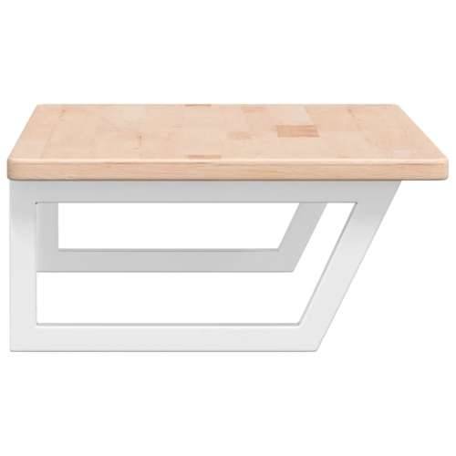 Zidna polica za Lavabo - Umivaonik od čelika i masivne hrastovine - Smeđa i bijela 100 x 50 x 2.5 cm 1 Trapez Cijena