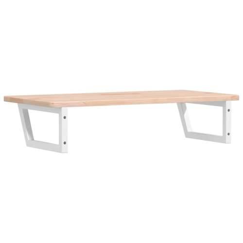 Zidna polica za Lavabo - Umivaonik od čelika i masivne hrastovine - Smeđa i bijela 100 x 50 x 2.5 cm 1 Trapez Cijena